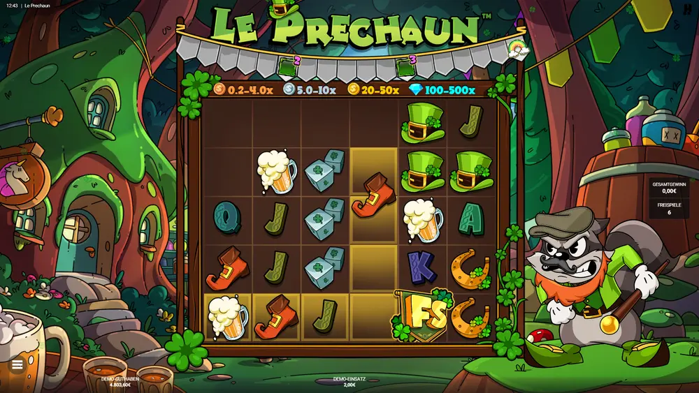 Arc Adventure Bonusrunde mit Goldenen Feldern und Lucky Charm Bar
